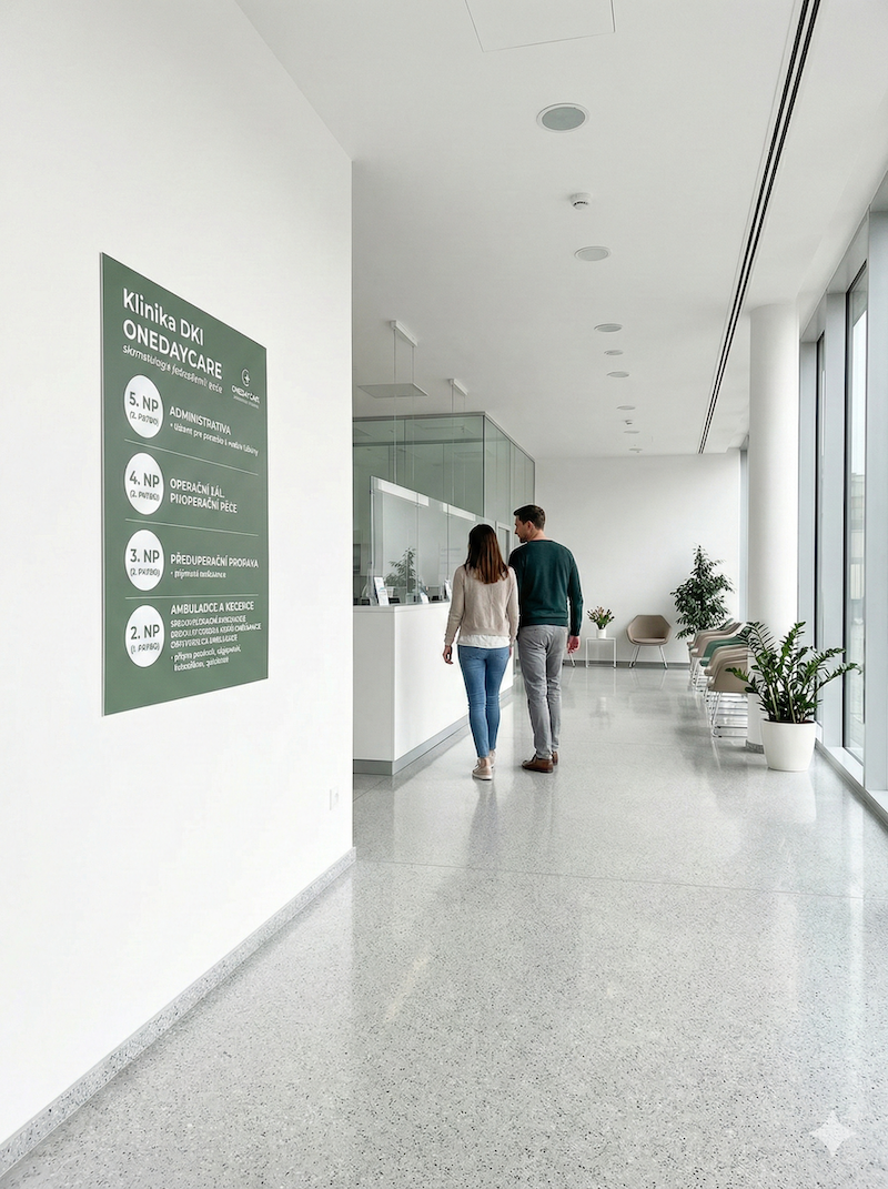 Kompletní vizuální identita a navigace pro kliniku One Day Care